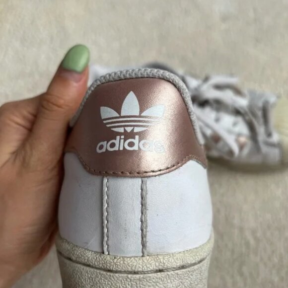 Adidas Rose Gold Superstar Sneakers - Picture 4 of 12